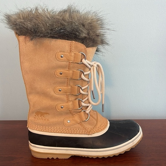 SOLD Sorel Joan of Arctic Tall Faux Fur Boots Lace Up Winter Duck Boot Size 10 - Picture 7 of 9